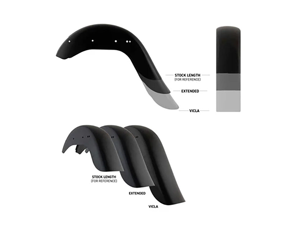 Klock Werks KKC-1401-1059 9" Stretched Smooth Benchmark Rear Fender for FL Softail 86-17/FX Softail 00-05