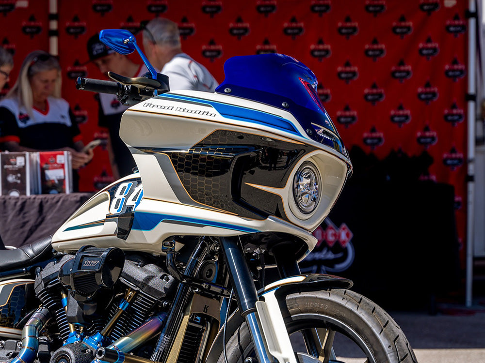 Klock Werks KKC-2310-0843 8" Flare Windshield Blue for Harley-Davidson Low Rider ST 22-Up
