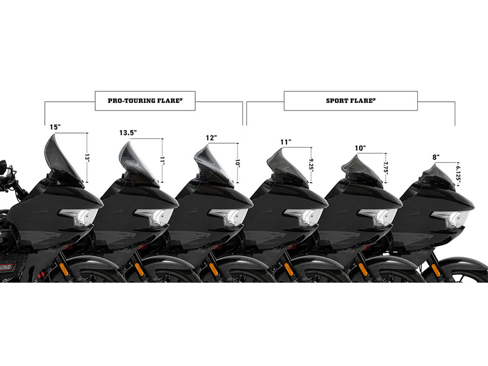 Klock Werks KKC-2310-0960 15" Pro-Touring Flare Windshield Dark Smoke for Harley-Davidson CVO Road Glide 23-Up/Road Glide 24-Up