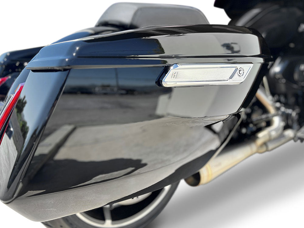 Kodlin KM-K59491 New Style Saddlebag Latch Covers Chrome for CVO Touring 23-Up/Street Glide/Road Glide 24-Up