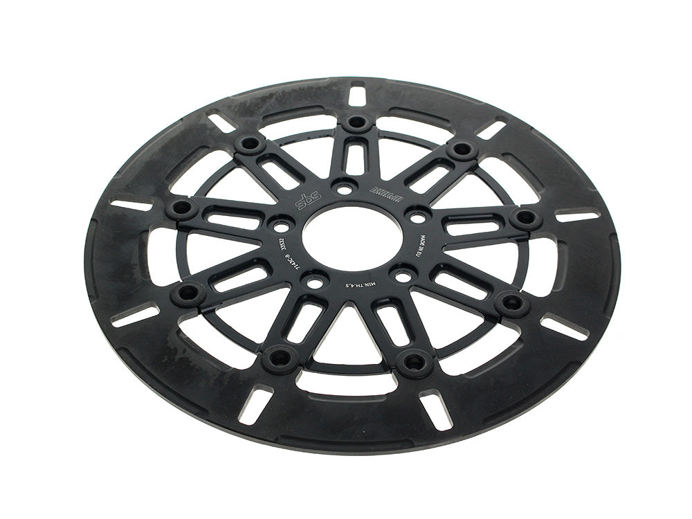Kodlin KM-K7143C-B 11.8" Front 9-Spoke Disc Rotor Black Band & Black Carrier for Harley-Davidson Dyna 06-17/Softail 15-Up/Sportster 14-21 & some Touring 08-Up