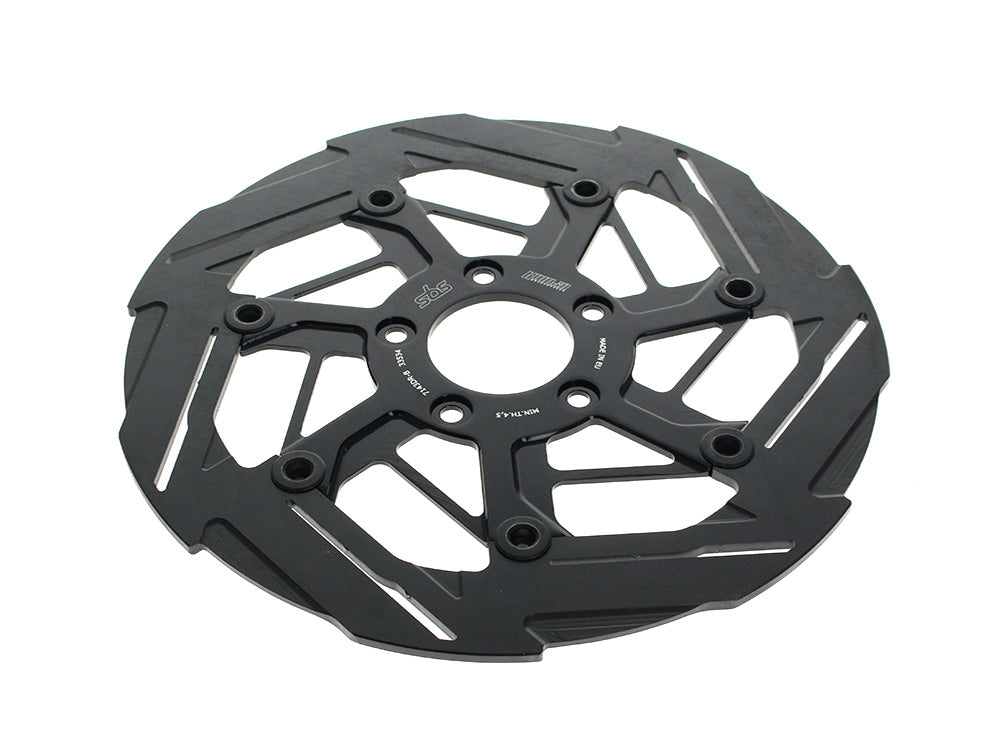 Kodlin KM-K7143DR 11.8" Right Hand Front 7-Spoke Disc Rotor Polished Band & Black Carrier