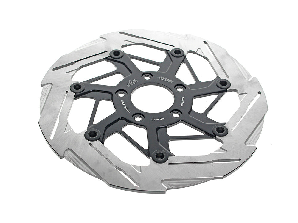 Kodlin KM-K7143DR 11.8" Right Hand Front 7-Spoke Disc Rotor Polished Band & Black Carrier