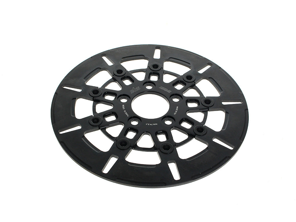 Kodlin KM-K7145C 11.5" Rear 9-Spoke Disc Rotor Polished Band & Black Carrier for Harley-Davidson Big Twin 00-Up/Sportster 00-10