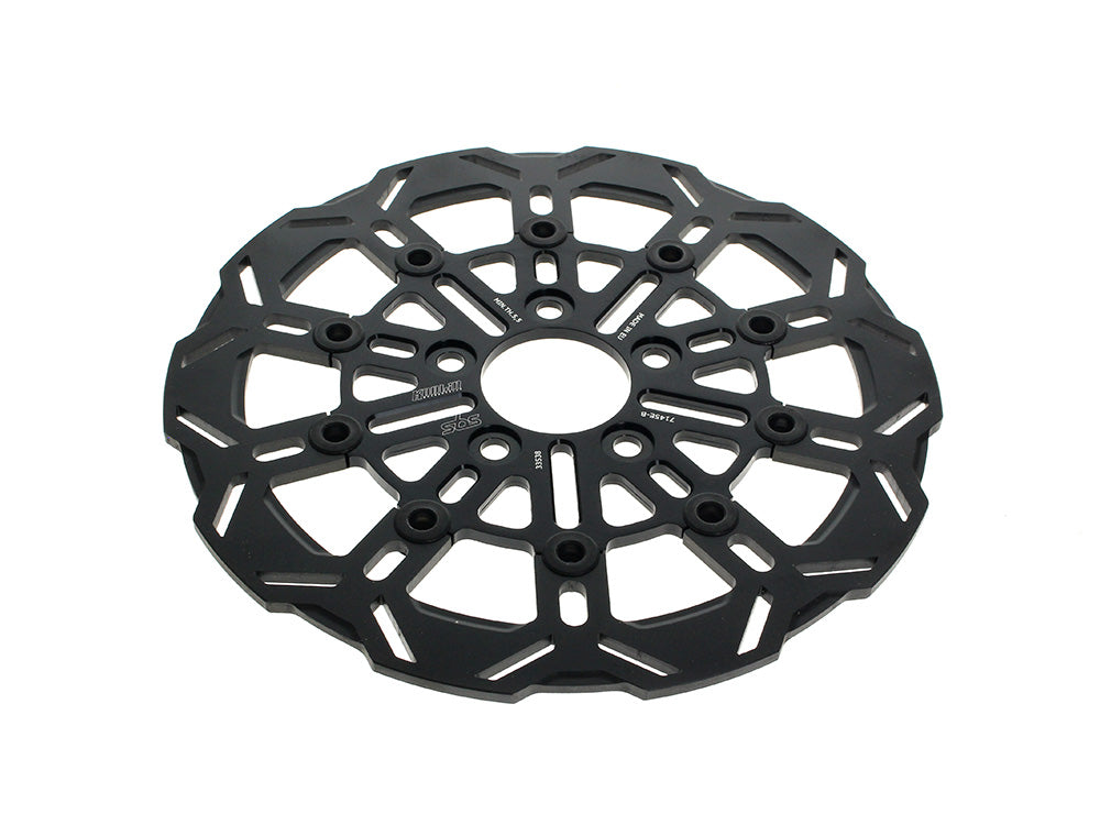 Kodlin KM-K7145E 11.5" Rear 10-Spoke Disc Rotor Polished Band & Black Carrier for Harley-Davidson Big Twin 00-Up/Sportster 00-10