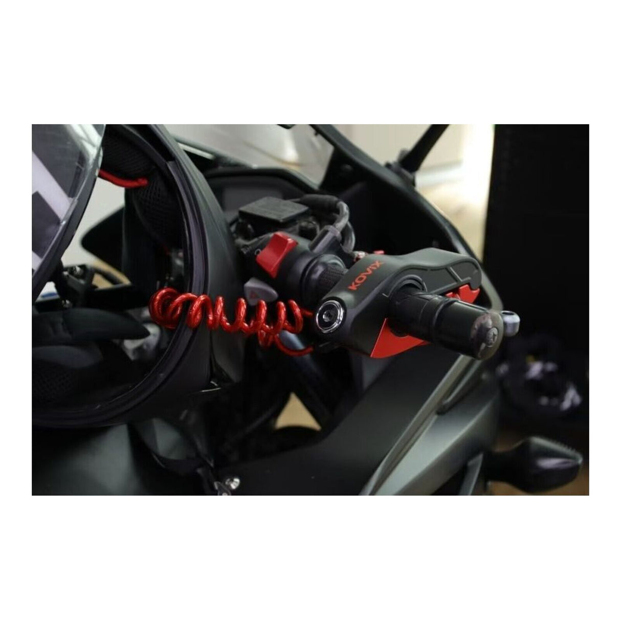 Kovix KHL-R Series Alarmed Handlebar Lock Red