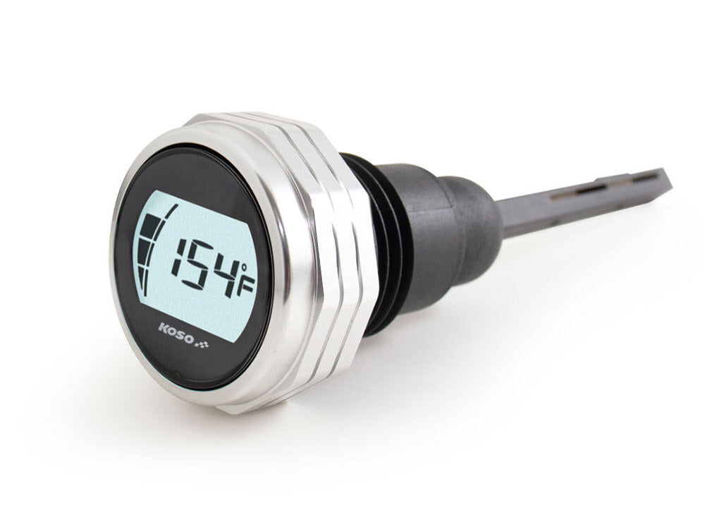 Koso KOS-BA053011 HD Oil Temperature & Level Dipstick Silver for Harley-Davidson Touring 07-16