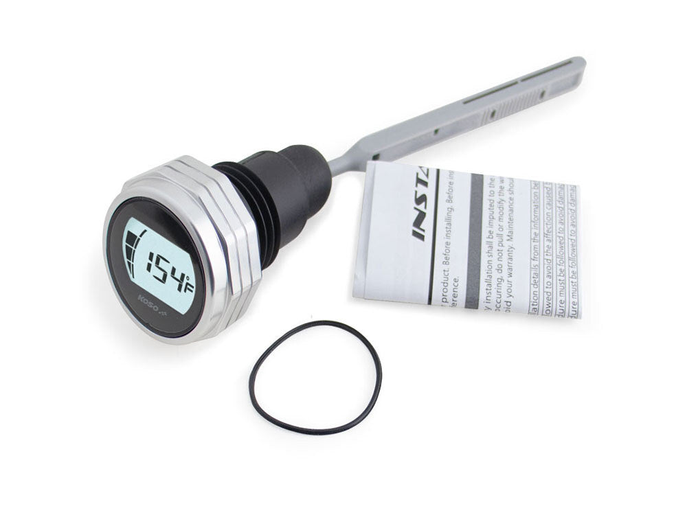 Koso KOS-BA053011 HD Oil Temperature & Level Dipstick Silver for Harley-Davidson Touring 07-16