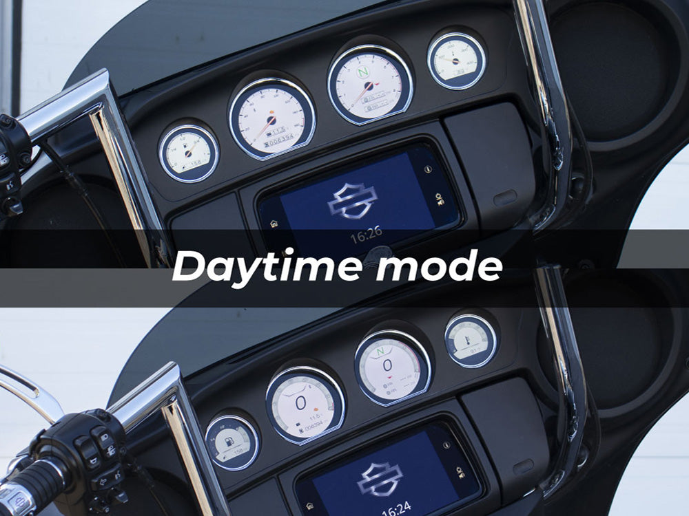 Koso KOS-BA064930 HD-03X TFT Speedometer & Tachometer 4 Gauge Kit w/Smartphone Integration for Harley-Davidson Touring 14-23 w/Fairing