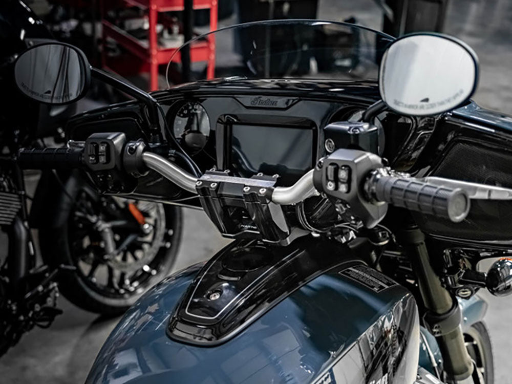 Kraus Motor Co KRA-IN-PB-38-B Hart Luck Riser Base & 3" Iso Risers Black for Indian Chieftain 25-Up