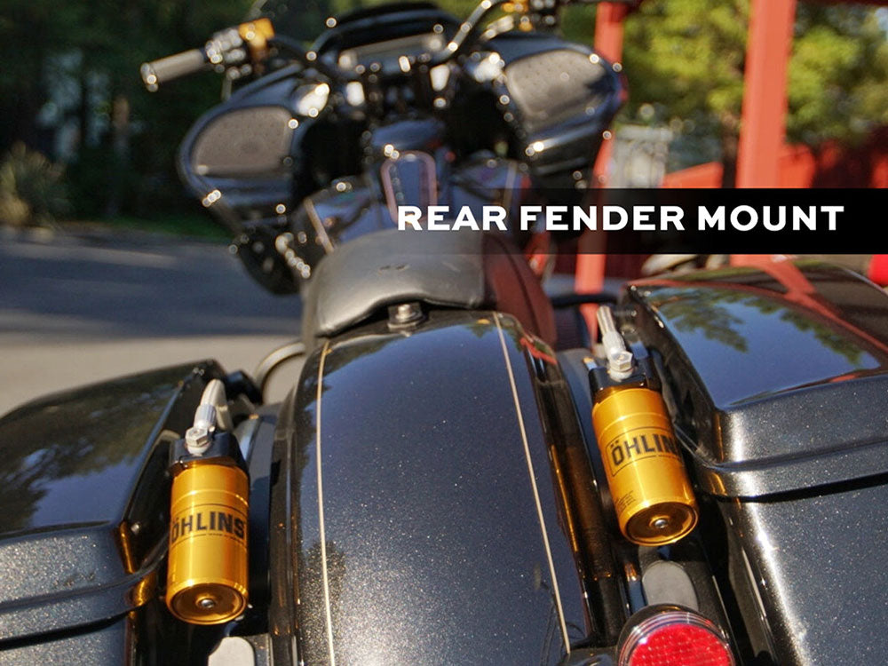 Kraus KRA-ST-SC-05-B Remote Reservoir External Mounting Brackets for Touring 14-Up w/Ohlins Shocks