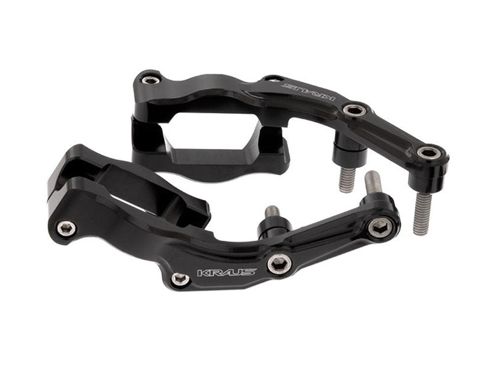 Kraus KRA-ST-SC-05-B Remote Reservoir External Mounting Brackets for Touring 14-Up w/Ohlins Shocks