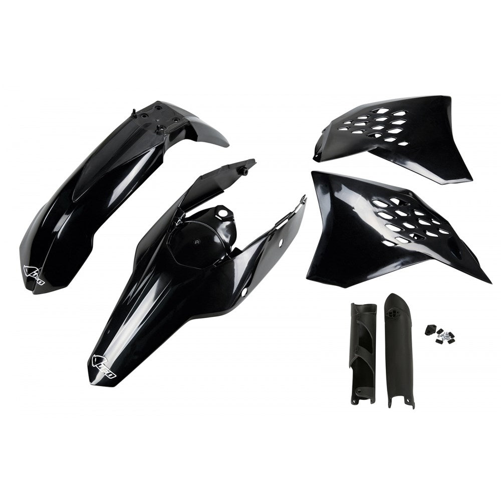 UFO Full Plastics Kit Black for KTM EXC 125/EXC 200/EXC 250/EXC-F 250/EXC 300/EXC-F 450 09-11/EXC-F 350/EXC-F 500 2011