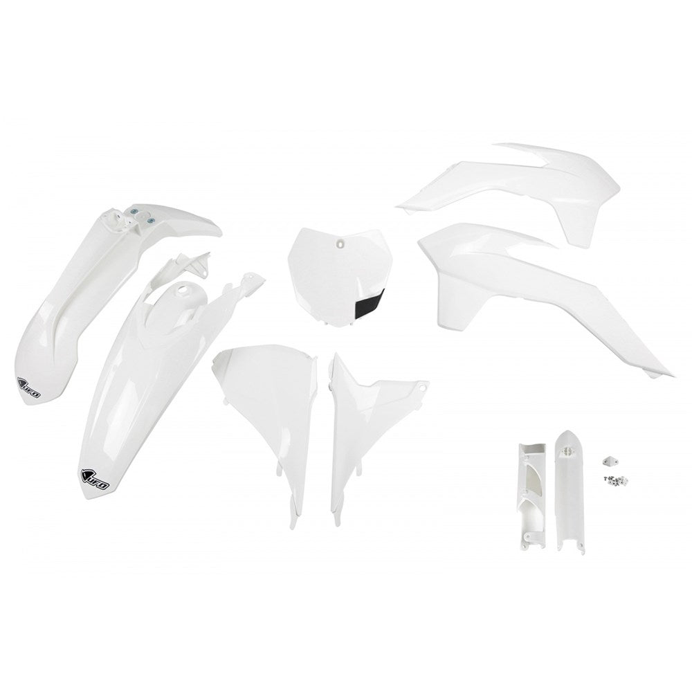 UFO Full Plastics Kit White for KTM SX 125/SX-F 450 13-15/SX 150/SX 250/SX-F 250/SX-F 350/XC 125/XC 150/XC 250/XC-F 250/XC-F 350/XC-F 450/XCF 250/XCF 350/XCF 450 13-14