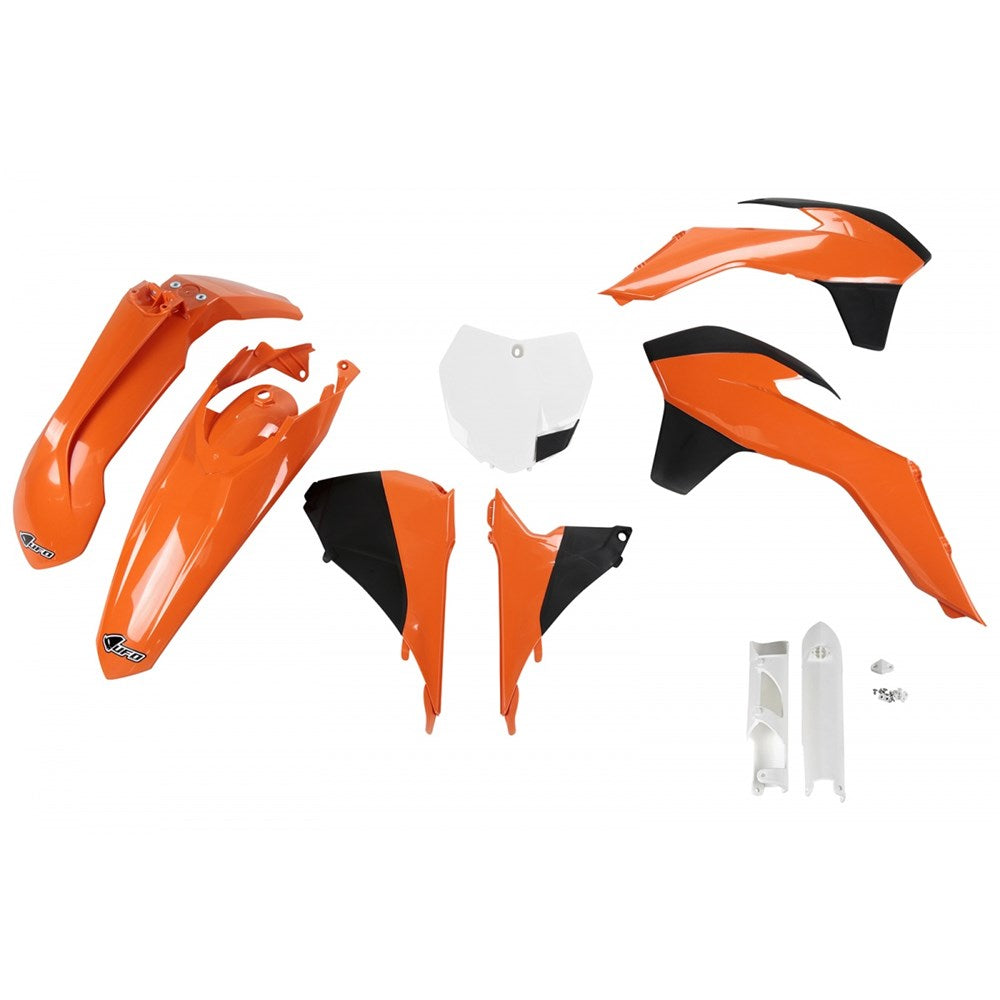 UFO Full Plastics Kit OEM Colours for KTM SX 125/SX-F 450 13-15/SX 150/SX 250/SX-F 250/SX-F 350/XC 125/XC 150/XC 250/XC-F 250/XC-F 350/XC-F 450/XCF 250/XCF 350/XCF 450 13-14
