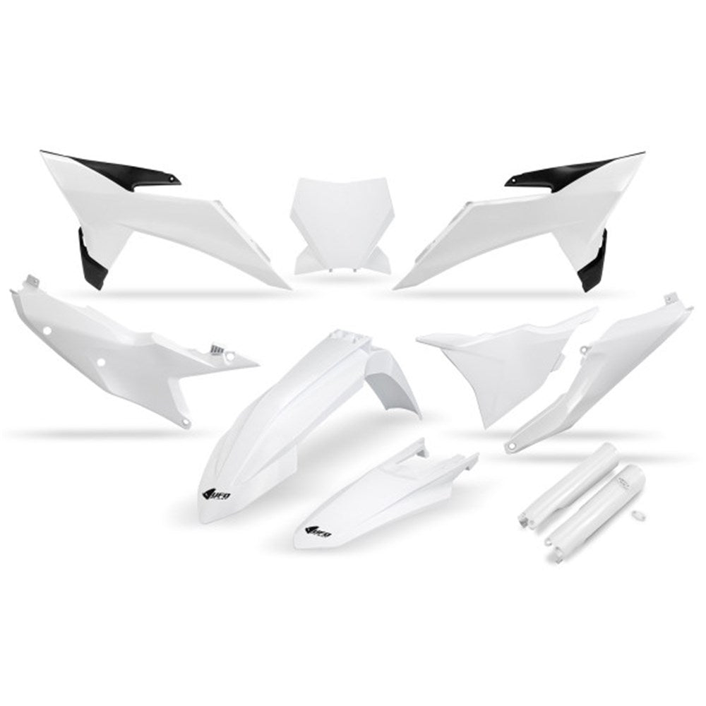 UFO Full Plastics Kit White for KTM SX 150/SX-F 350/SX 300/XC 125/XC-F 350 2025/SX 250/SX 125/SX-F 450/SX-F 250/XC-F 250/XC 250/XC 300/XC-F 450 25-26