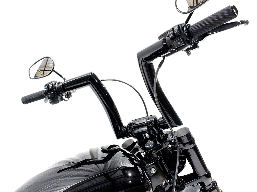 LA Choppers LA-7302-01BLK 2.0" Strip Bar 12" x 2" Ape Hanger Handlebar Gloss Black