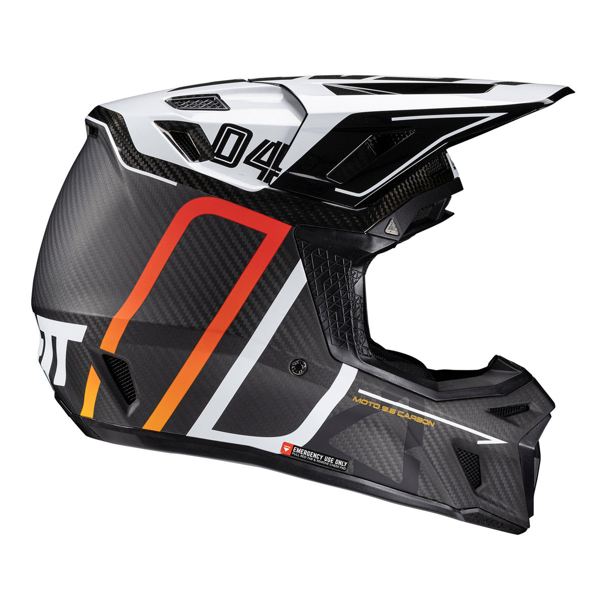 Leatt 2025 Moto 9.5 Carbon/White Helmet & Velocity 6.5 Iriz Goggle Kit