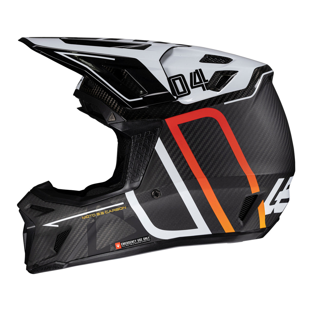 Leatt 2025 Moto 9.5 Carbon/White Helmet & Velocity 6.5 Iriz Goggle Kit