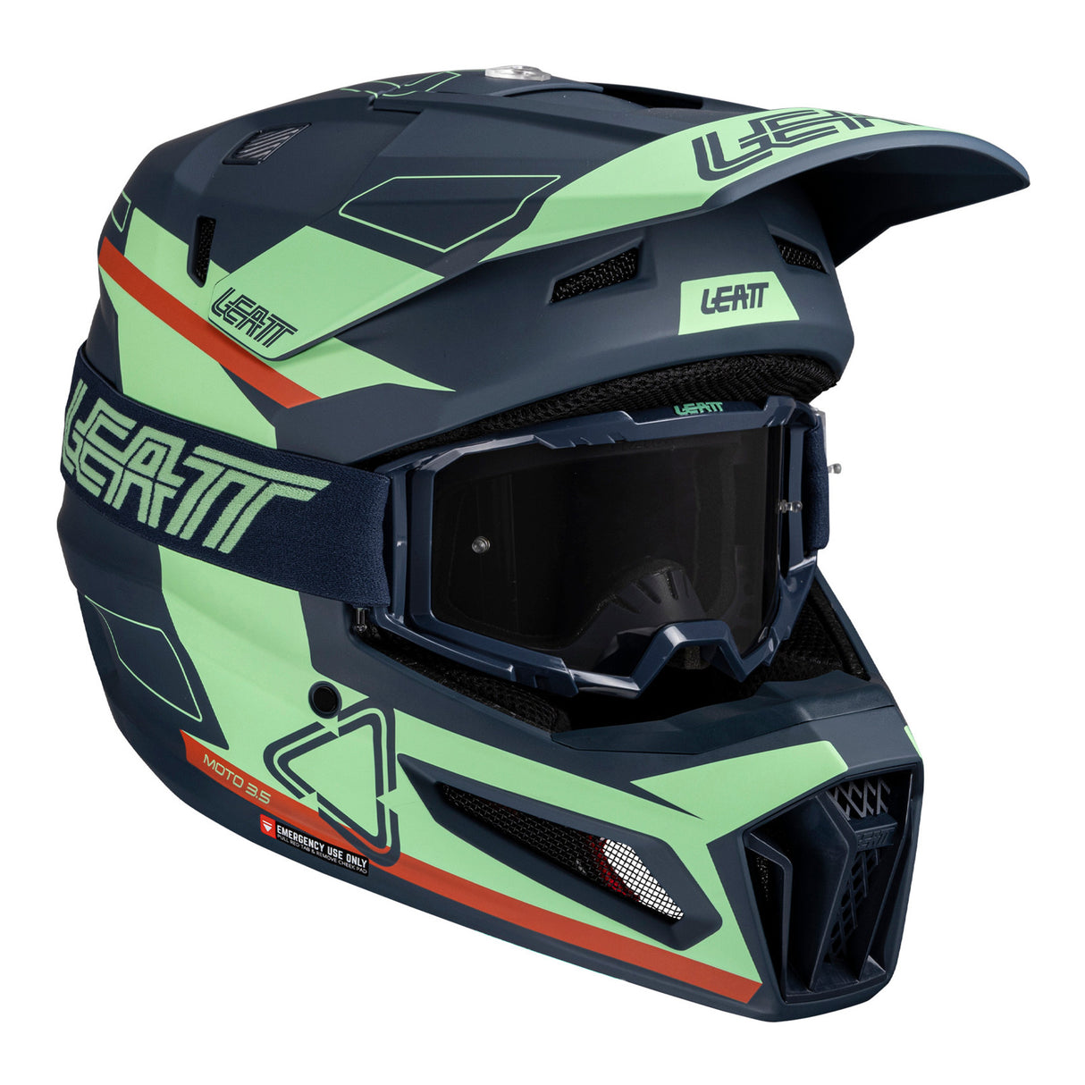 Leatt 2025 Moto 3.5 Matcha Helmet & Vizion 3.5 Goggle Kit