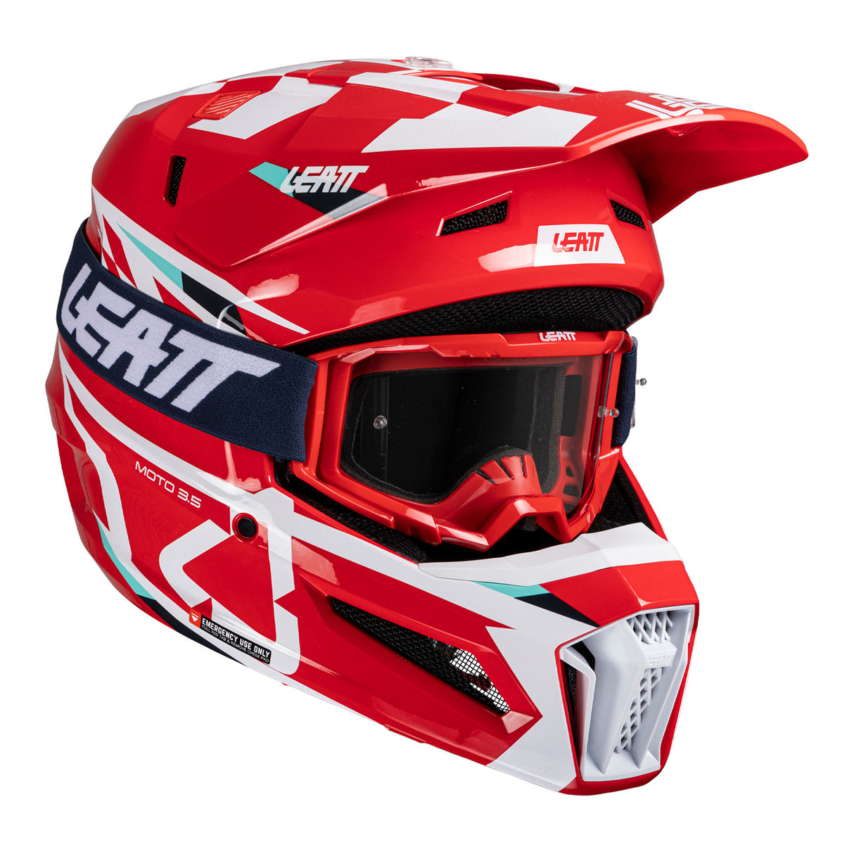Leatt 2025 Moto 3.5 Red Helmet & Vizion 3.5 Goggle Kit
