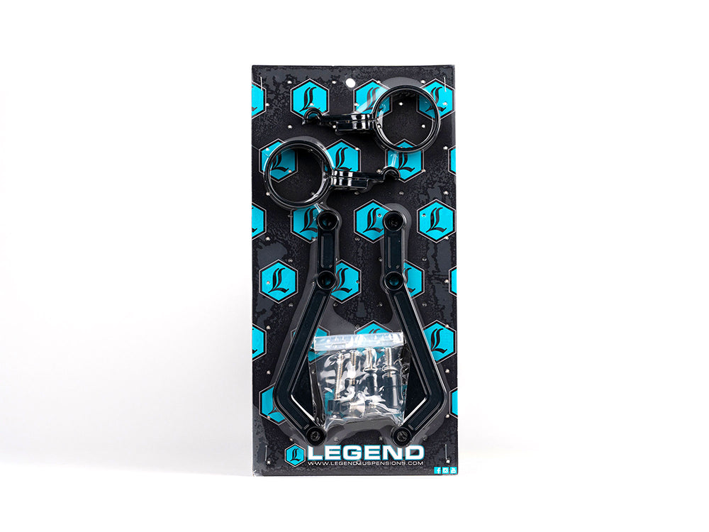 Legend LEG-1313-0245 Revo ARC Remote Reservoir External Billet Mounting Brackets Black for Touring 14-Up