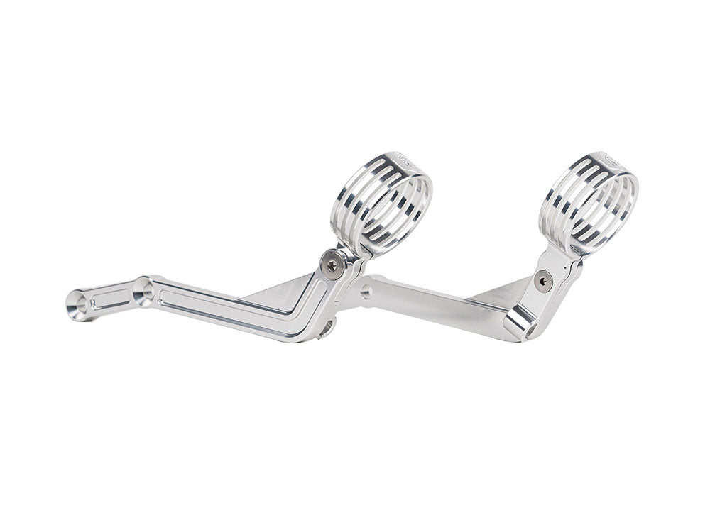Legend LEG-1313-0246 Revo ARC Remote Reservoir External Billet Mounting Brackets Clear Anodized for Touring 14-Up