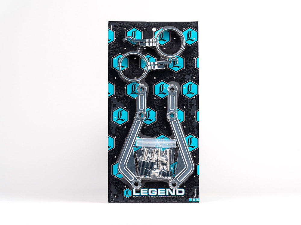 Legend LEG-1313-0246 Revo ARC Remote Reservoir External Billet Mounting Brackets Clear Anodized for Touring 14-Up