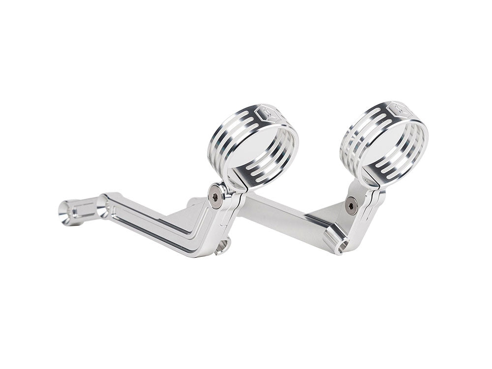 Legend LEG-1313-0246 Revo ARC Remote Reservoir External Billet Mounting Brackets Clear Anodized for Touring 14-Up