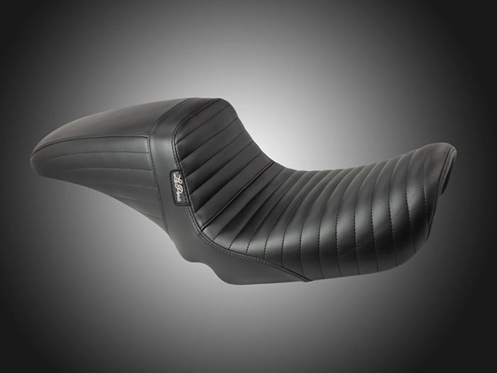 LePera LP-LN-591PT KickFlip Dual Seat w/Black Pleated Stitch for Harley-Davidson Dyna 96-03