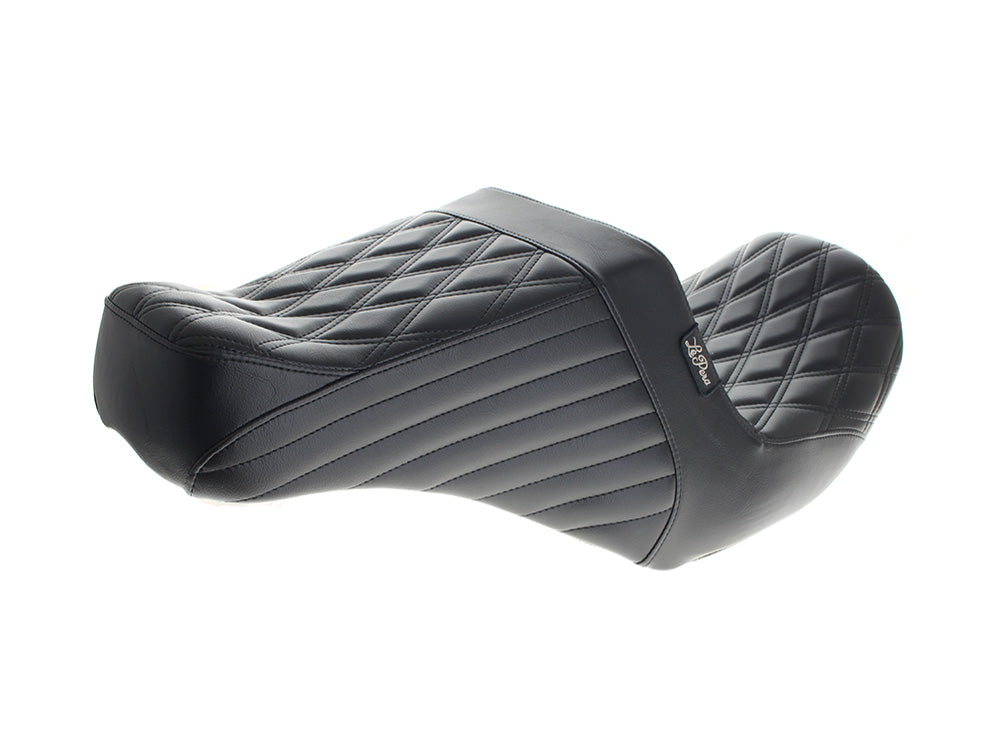 LePera LP-LV-587DLDD TailWhip Daddy Long Legs Dual Seat w/Black Double Diamond Stitch for Harley-Davidson CVO Touring 23-Up/Street Glide/Road Glide 24-Up/Touring 25-Up