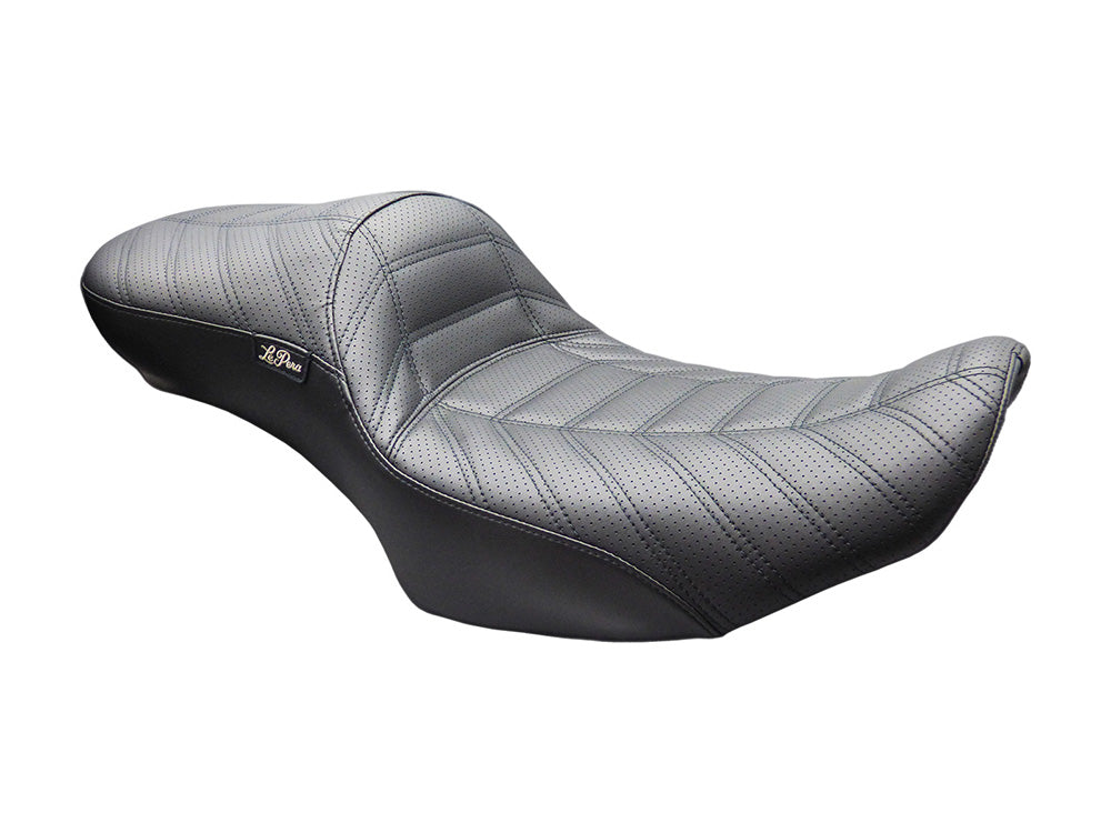 LePera Seats LP-LV-957DL-INDY Maverick Indy Daddy Long Legs Dual Seat w/Extended Reach & Double Track Pleat for Harley-Davidson CVO Touring 23-Up/Street Glide/Road Glide/Touring 24-Up Models