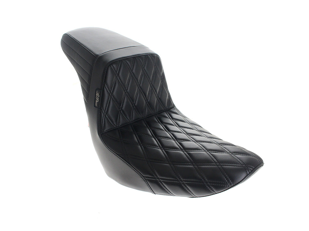 LePera Seats LP-LYR-590DD Kickflip Dual Seat w/Black Diamond Stitch for Harley-Davidson Sport Glide/Low Rider 18-Up/Low Rider S 20-Up