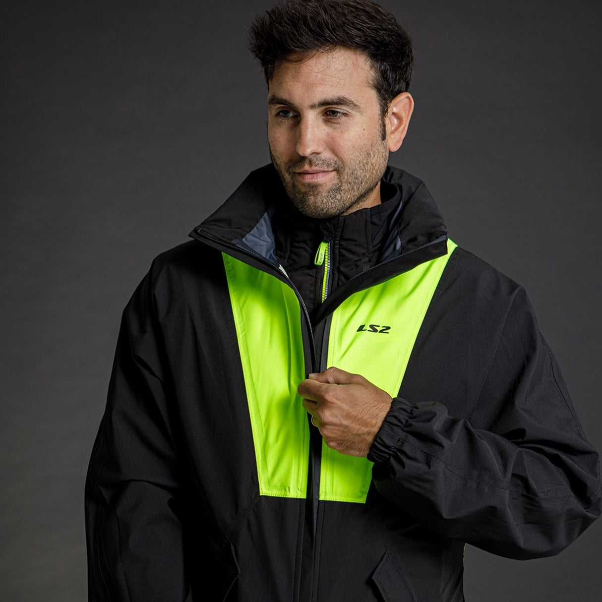 LS2 X-Rain Black/Hi-Vis Yellow Jacket