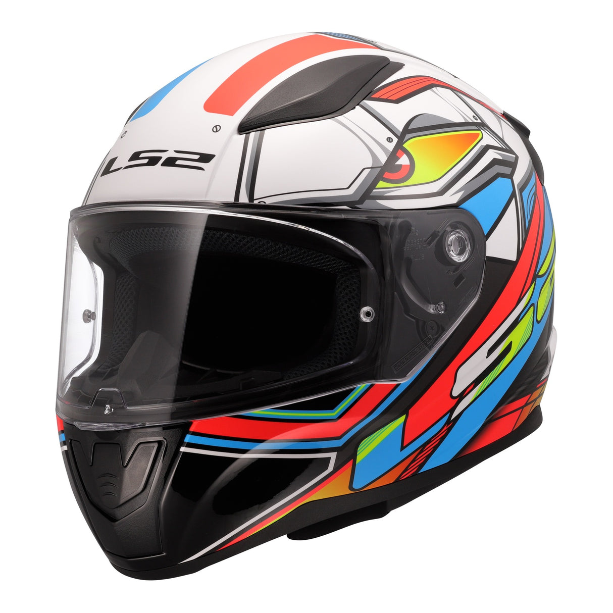 LS2 FF353 Rapid II XDron White/Hi-Vis Orange/Blue Helmet