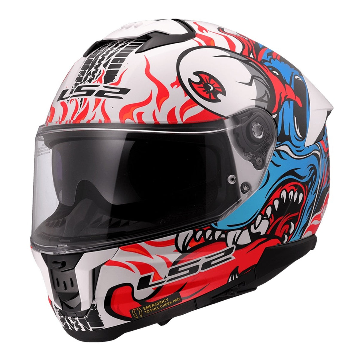 LS2 FF808 Stream II Inferno White/Blue/Red Helmet