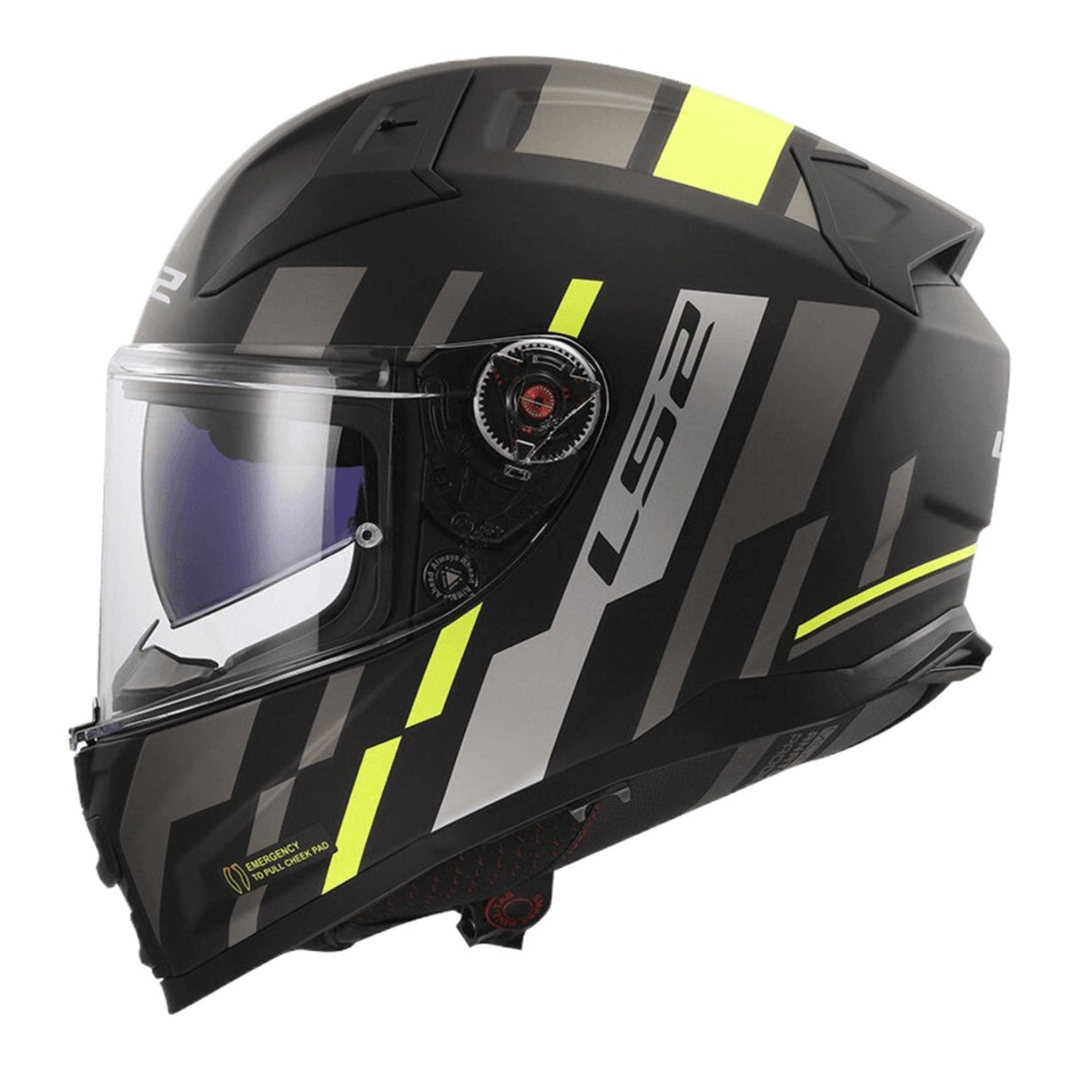 LS2 FF811 Vector II Tron Matte Black/Hi-Vis Yellow Helmet