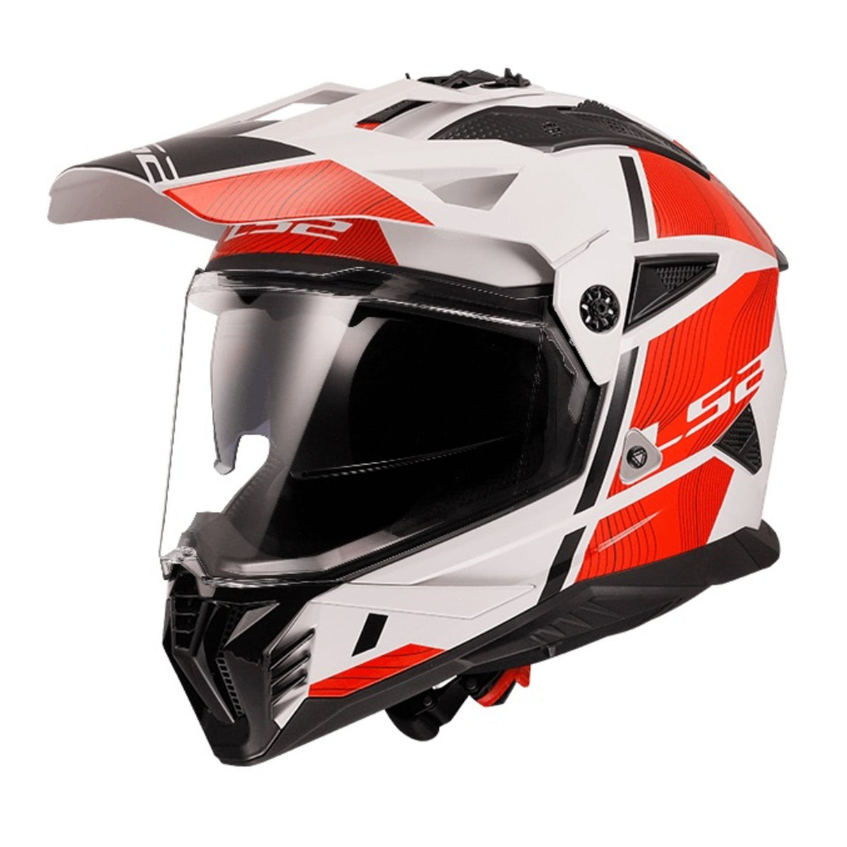 LS2 MX702 Pioneer II Hill White/Red Helmet