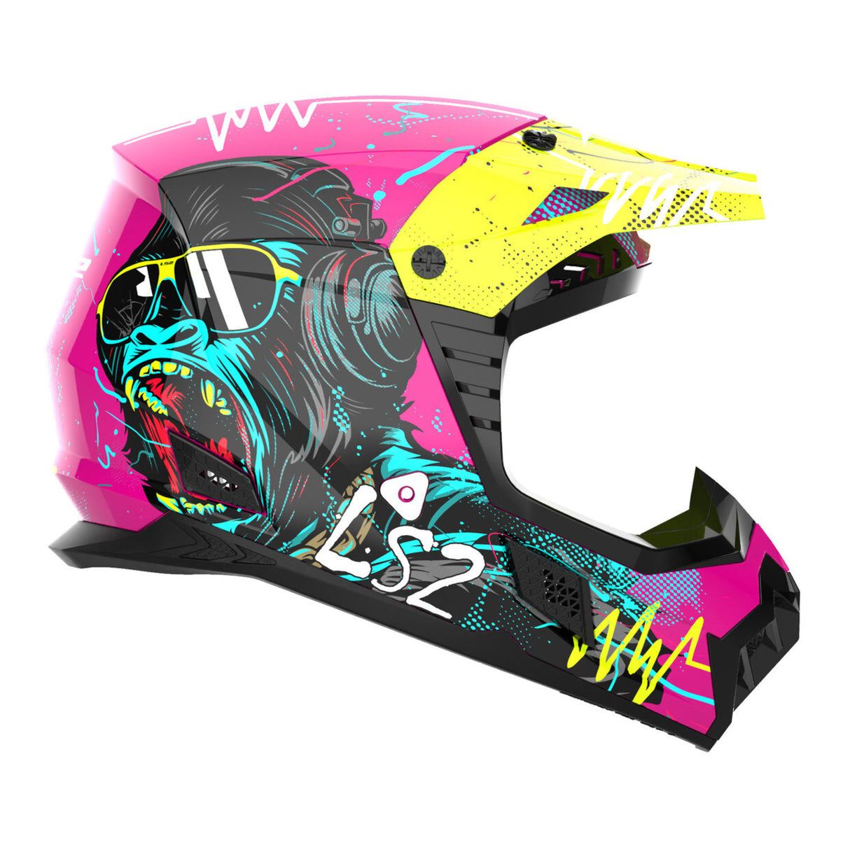 LS2 MX706J COZ Gorilla Gloss Purple Youth Helmet