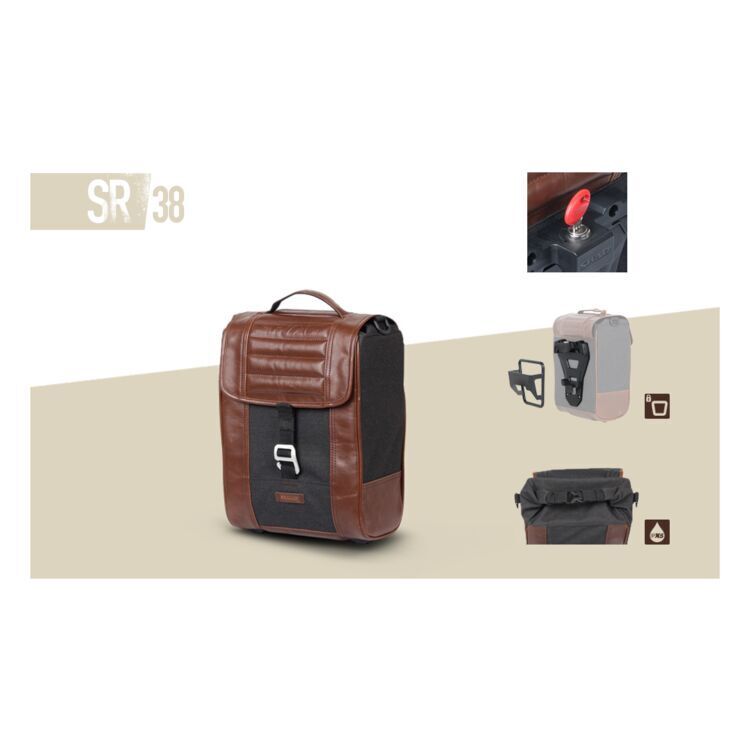Shad SR38 Cafe Racer Brown 10L Saddle Bag