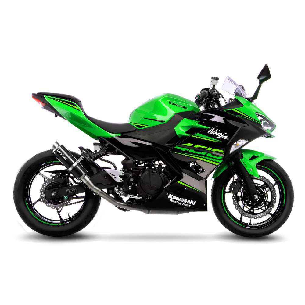 LeoVince LVSO3389 GP Corsa Carbon Fiber Slip-On Muffler w/Slash Cut End Cap for Kawasaki Ninja 400 18-21/Z 400 19-21
