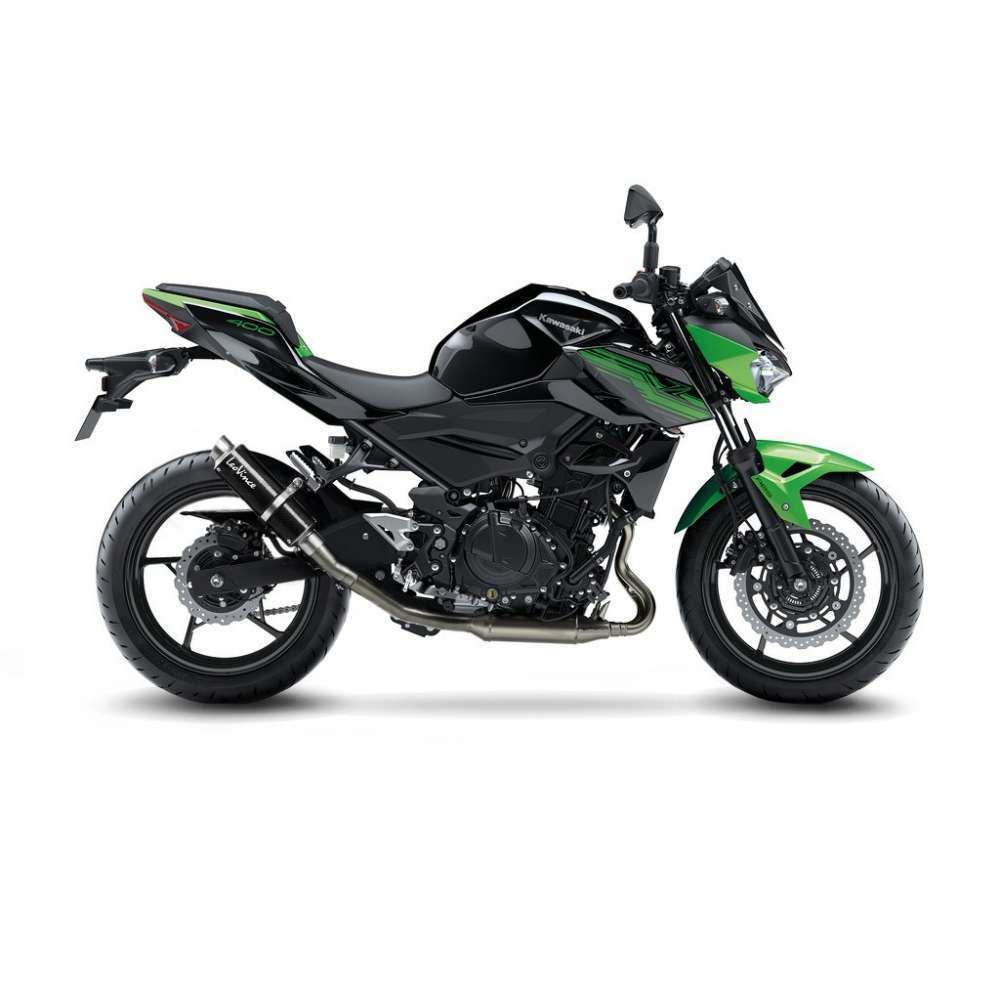 LeoVince LVSO3389 GP Corsa Carbon Fiber Slip-On Muffler w/Slash Cut End Cap for Kawasaki Ninja 400 18-21/Z 400 19-21