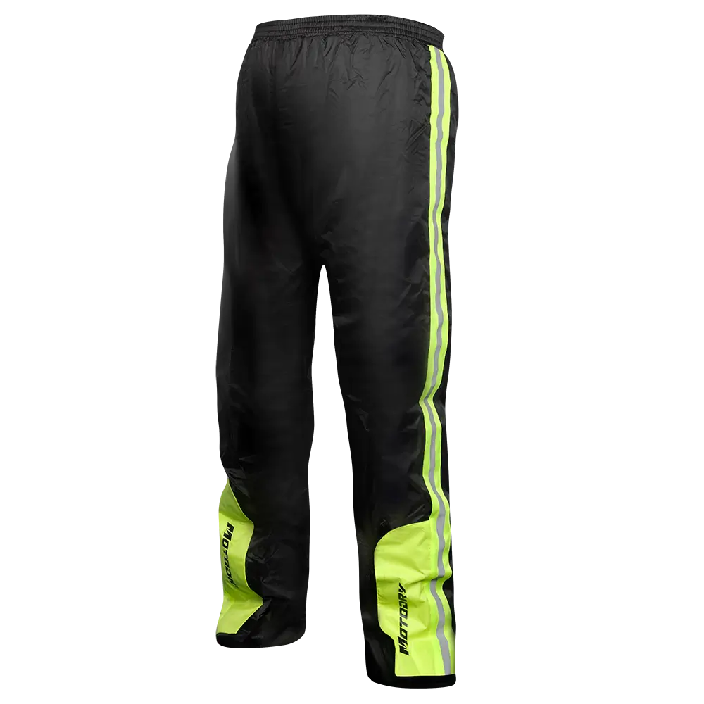 MotoDry Lightning Black/Fluro Yellow Rain Pants