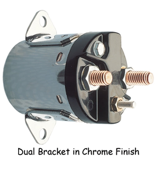 Power House M17775 Starter Solenoid Chrome for Big Twin 5 Spd Rubber Motor Mount (Dual Bracket) 1980-88 (Exc Softail Models) Oem 71526-81b