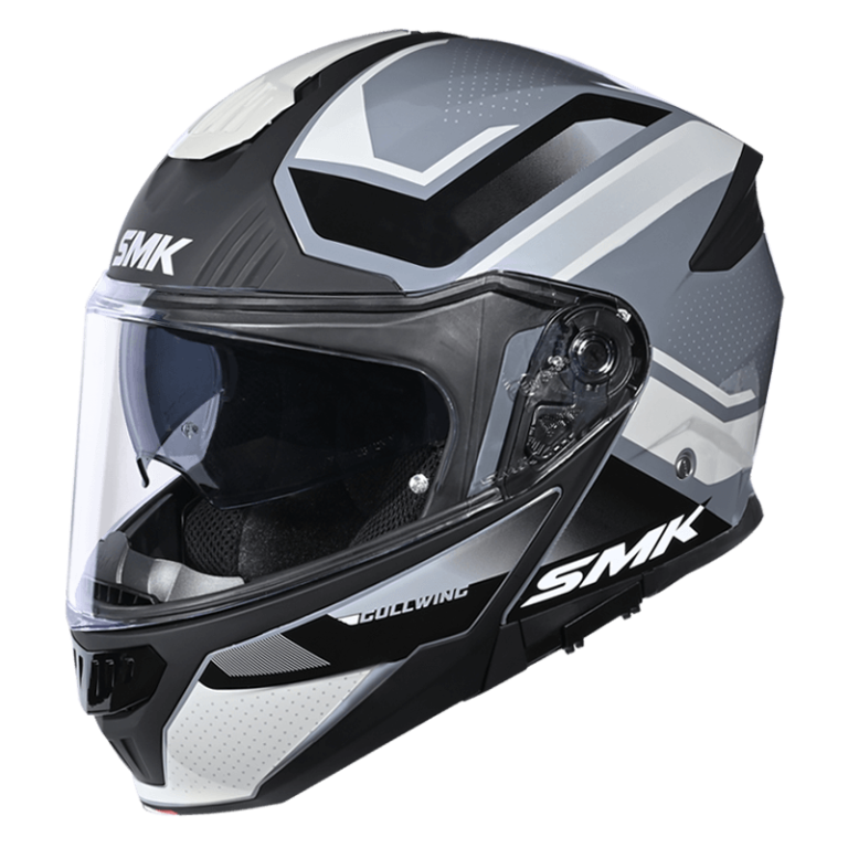 SMK Gullwing Supertour Matte Grey/White MA661 Modular Helmet