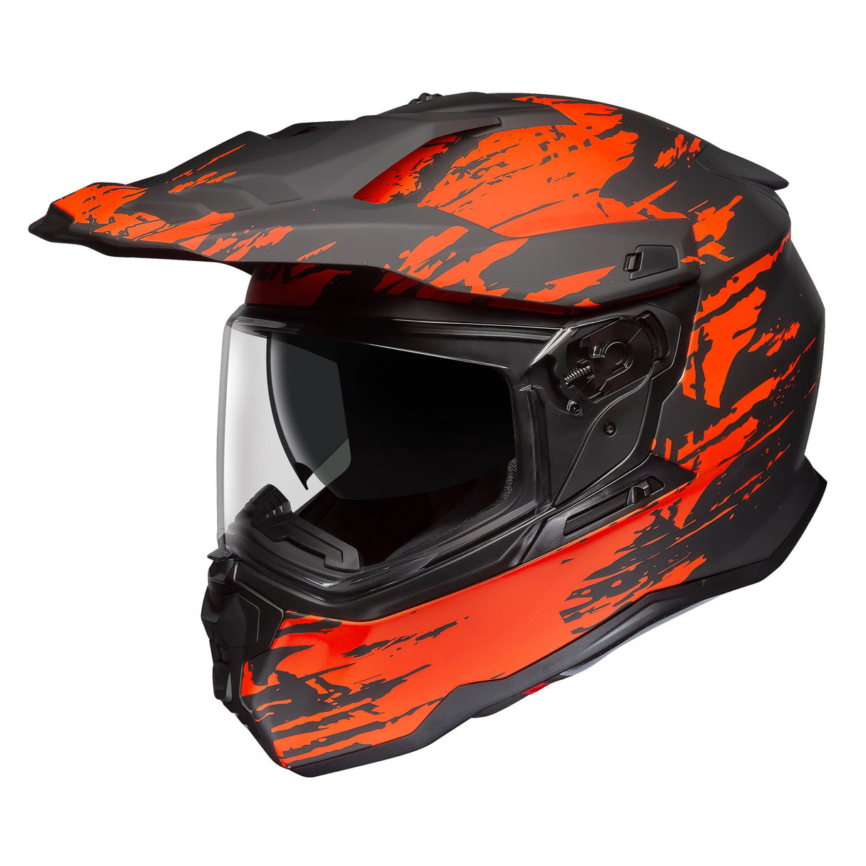 M2R Hybrid Scratch PC-8F Matte Orange/Black Helmet - EasyR