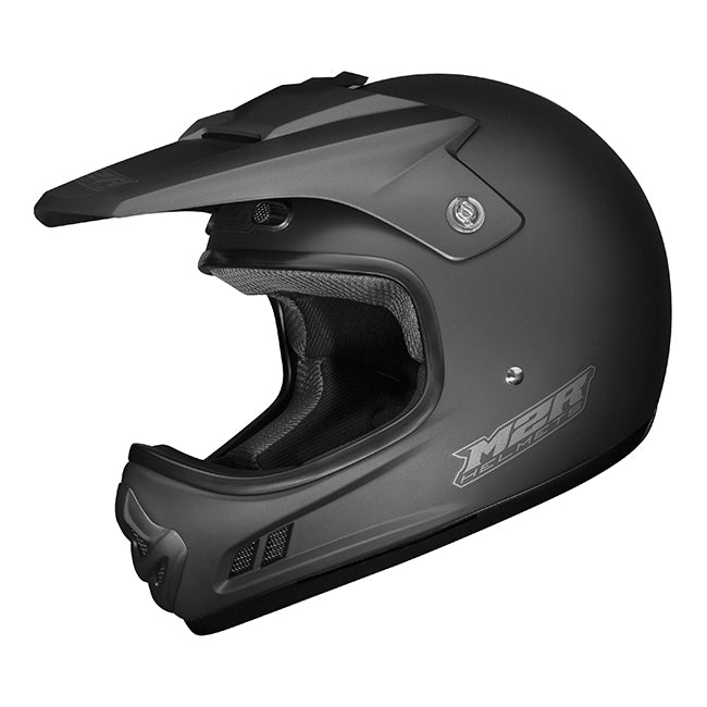 M2R MX2 JR Solid Matte Black Youth Helmet - EasyR