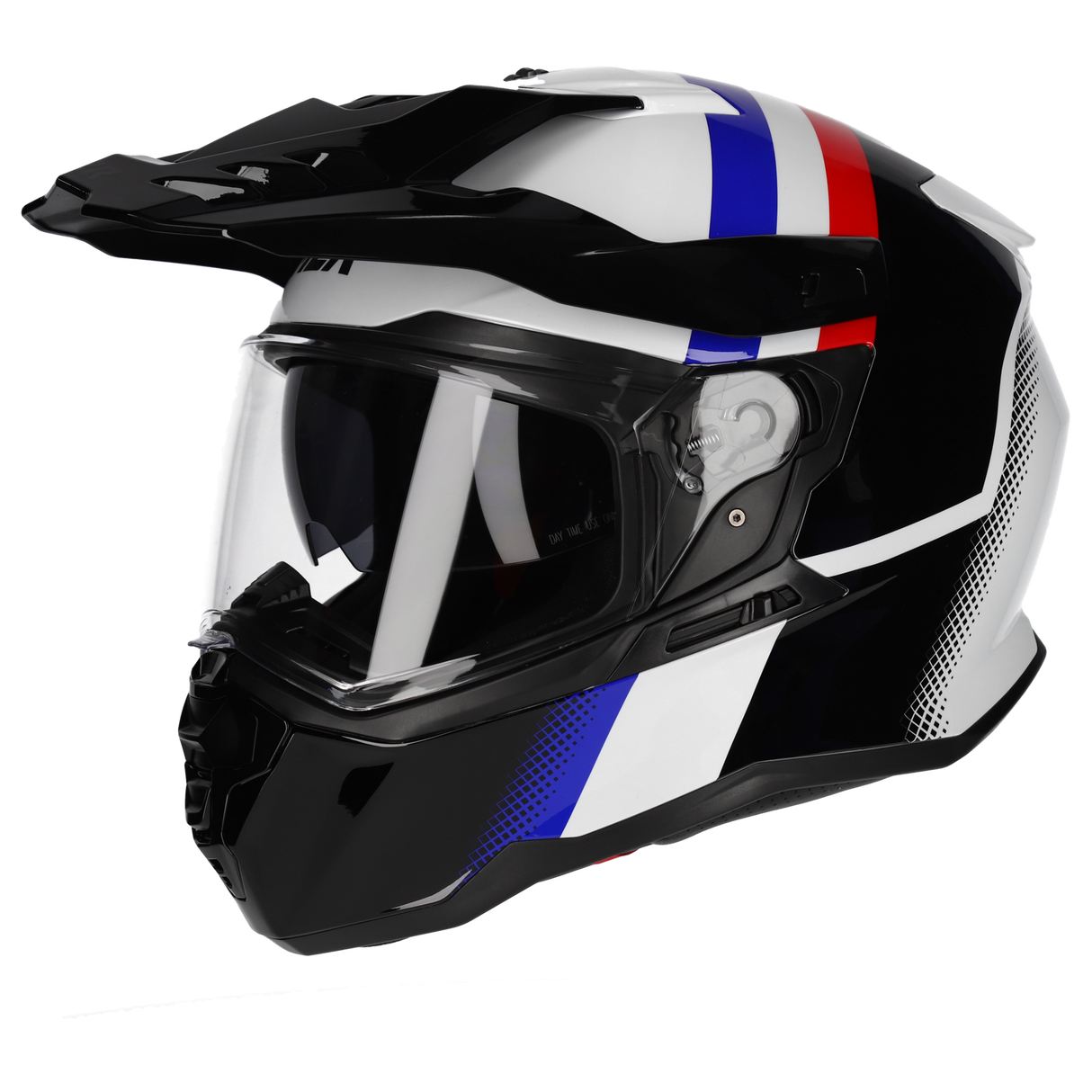M2R Hybrid Fade PC-2 Gloss White/Black/Blue/Red Helmet - EasyR