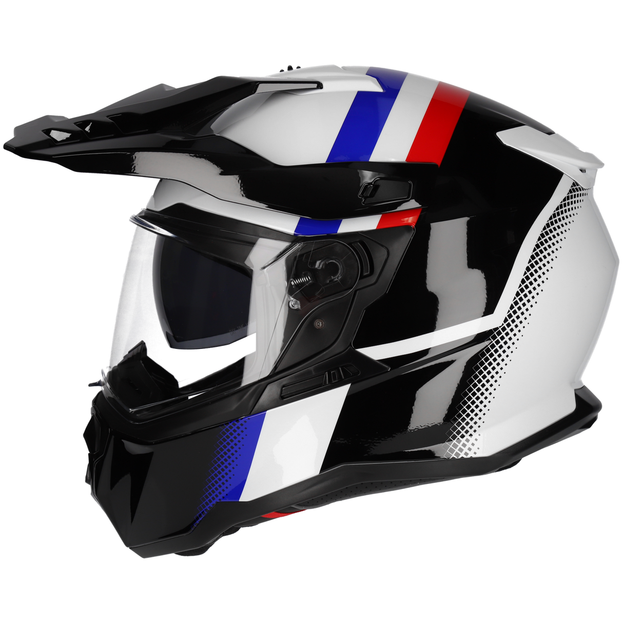 M2R Hybrid Fade PC-2 Gloss White/Black/Blue/Red Helmet - EasyR