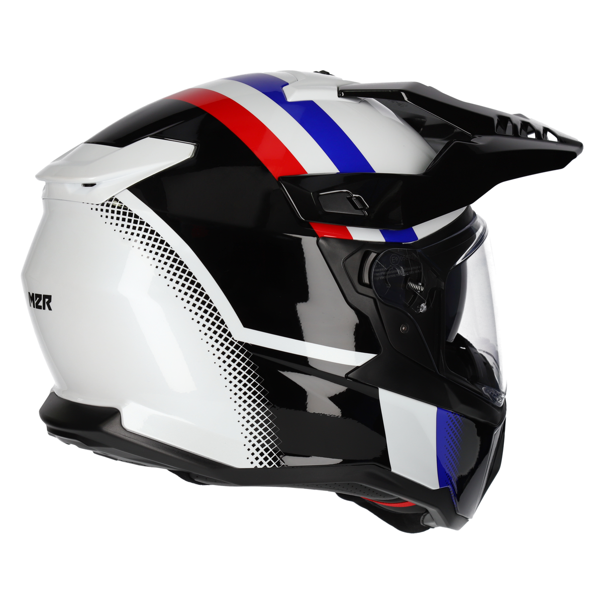 M2R Hybrid Fade PC-2 Gloss White/Black/Blue/Red Helmet - EasyR